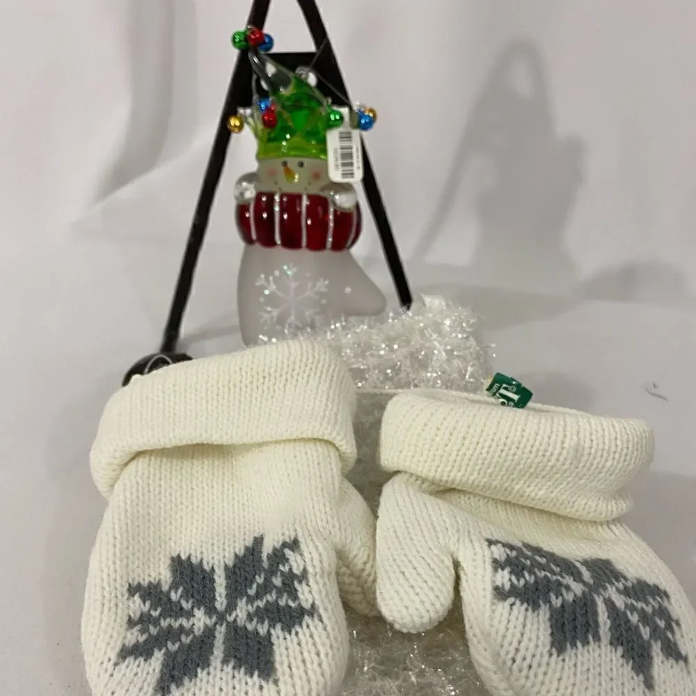 NWT Snowman Mitten Ornament and Knitted Mitten Ornaments